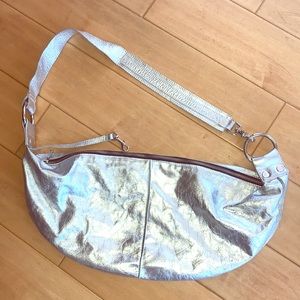Pop Silver Leather bag by Allison Burns L.A.